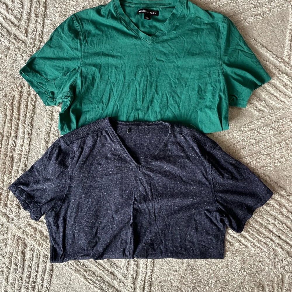 Michael Kors Green and Blue Short Sleeve Tees